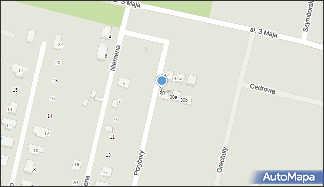 Słupsk, Przybory Jeremiego, 30, mapa Słupska
