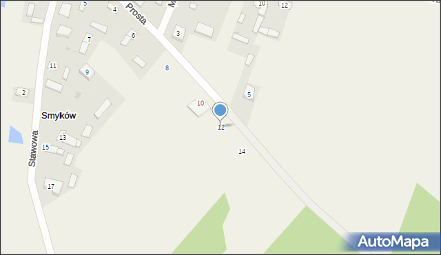 Smyków, Prosta, 12, mapa Smyków