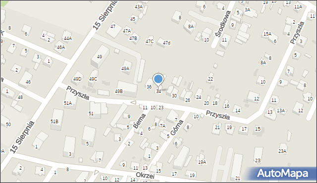 Sochaczew, Przyszła, 34, mapa Sochaczew
