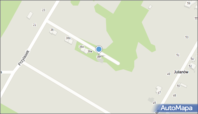 Sochaczew, Przylasek, 36f, mapa Sochaczew