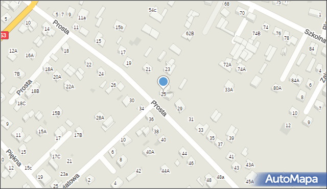 Sokołów Podlaski, Prosta, 25, mapa Sokołów Podlaski