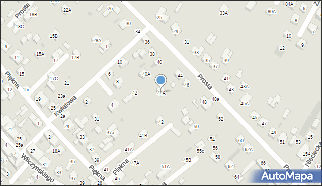 Sokołów Podlaski, Prosta, 44A, mapa Sokołów Podlaski