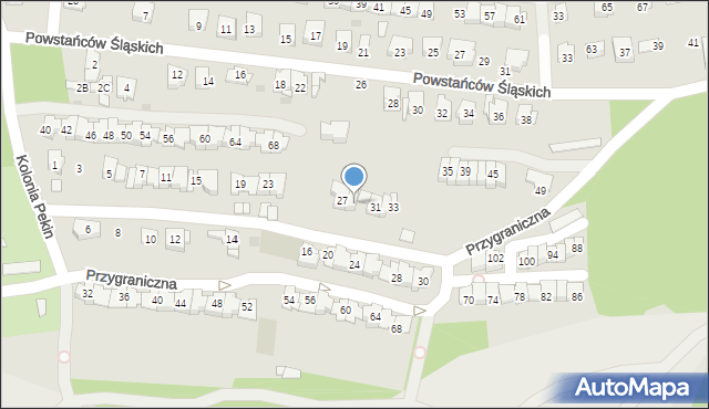 Sosnowiec, Przygraniczna, 29, mapa Sosnowca