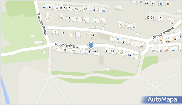 Sosnowiec, Przygraniczna, 50, mapa Sosnowca