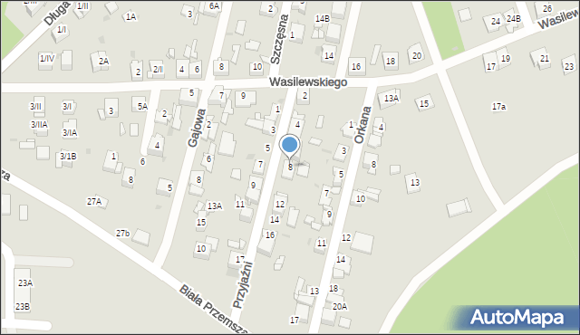 Sosnowiec, Przyjaźni, 8, mapa Sosnowca