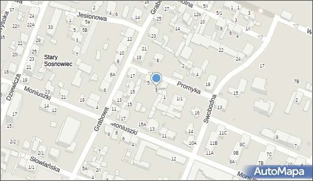 Sosnowiec, Promyka Kazimierza, 3, mapa Sosnowca
