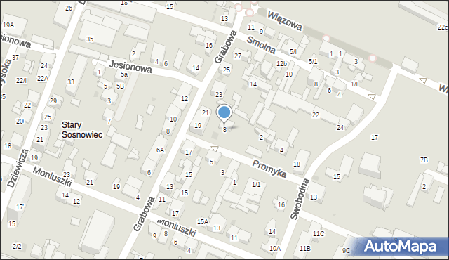 Sosnowiec, Promyka Kazimierza, 8, mapa Sosnowca