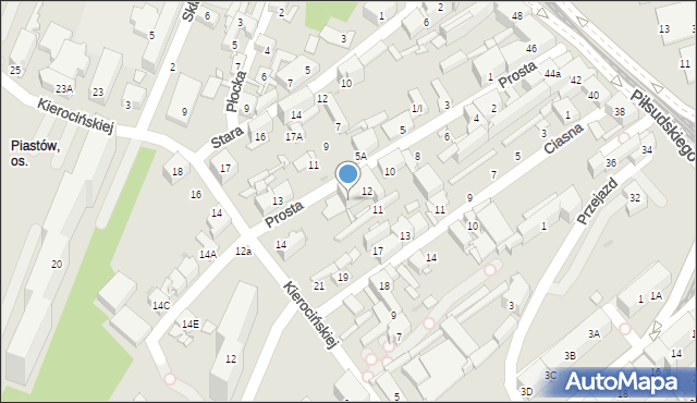 Sosnowiec, Prosta, 12A, mapa Sosnowca