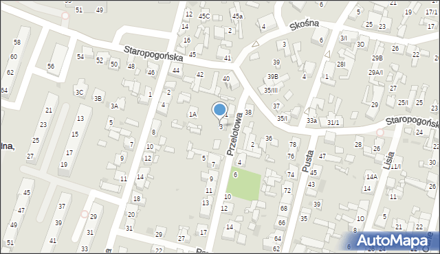 Sosnowiec, Przelotowa, 3, mapa Sosnowca