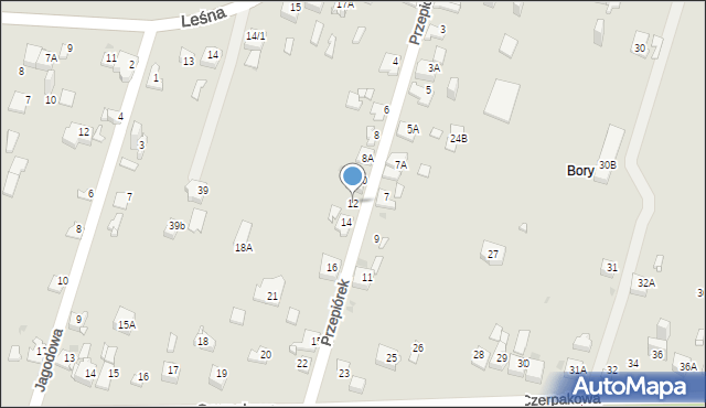 Sosnowiec, Przepiórek, 12, mapa Sosnowca