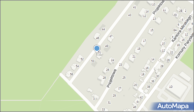 Sosnowiec, Projektowa, 51a, mapa Sosnowca