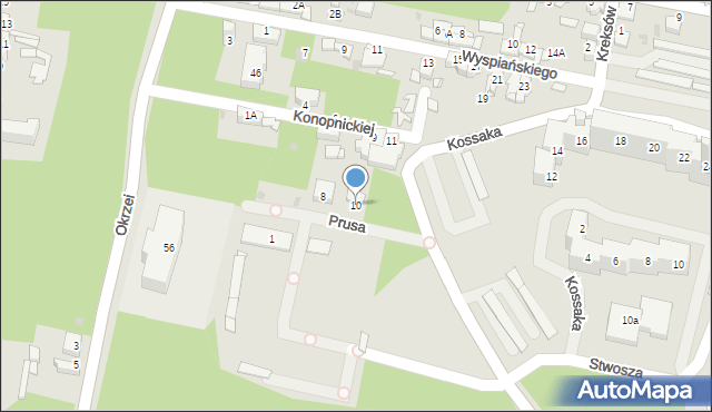 Sosnowiec, Prusa Bolesława, 10, mapa Sosnowca