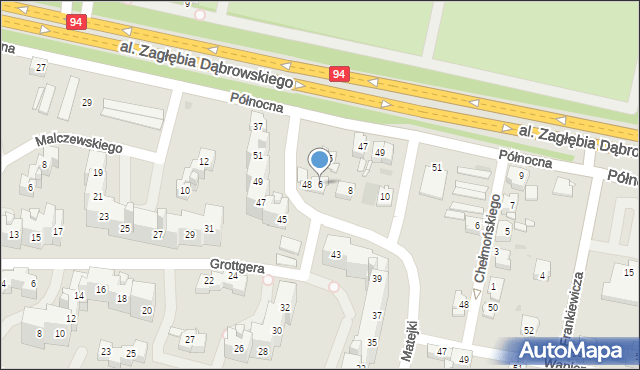 Sosnowiec, Przerwy-Tetmajera Kazimierza, 6, mapa Sosnowca