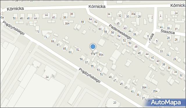 Środa Wielkopolska, Prądzyńskiego Ignacego, gen., 57a, mapa Środa Wielkopolska