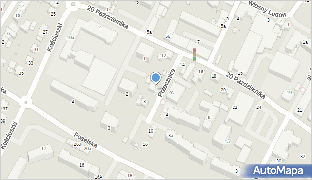 Środa Wielkopolska, Przecznica, 1, mapa Środa Wielkopolska