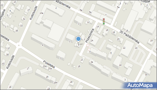 Środa Wielkopolska, Przecznica, 3, mapa Środa Wielkopolska