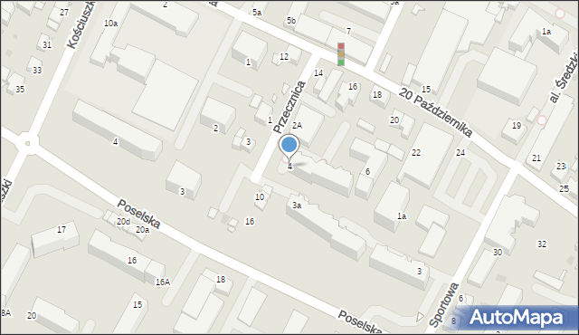 Środa Wielkopolska, Przecznica, 4, mapa Środa Wielkopolska