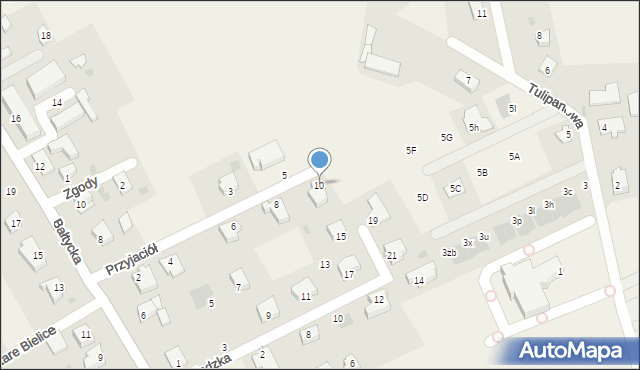 Stare Bielice, Przyjaciół, 10, mapa Stare Bielice