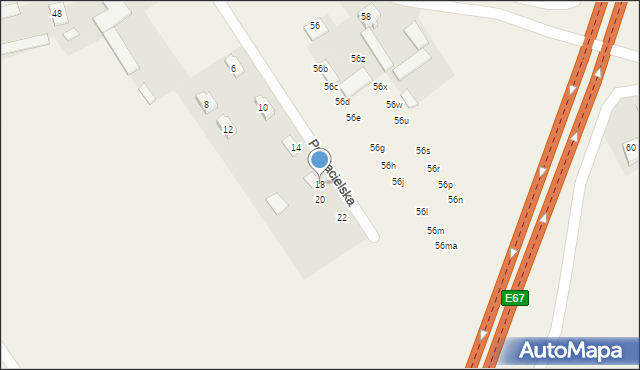 Stary Dybów, Przyjacielska, 18, mapa Stary Dybów