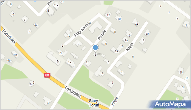 Stary Toruń, Prosta, 4, mapa Stary Toruń