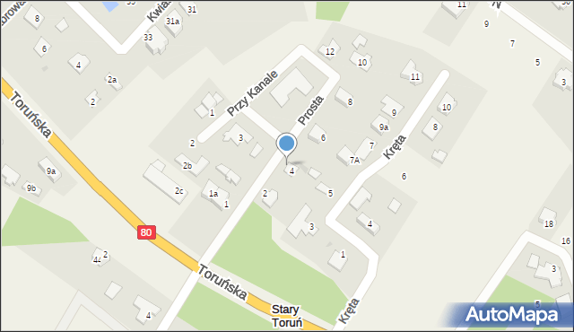Stary Toruń, Prosta, 41, mapa Stary Toruń