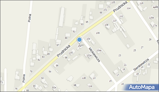 Steblów, Prudnicka, 102, mapa Steblów