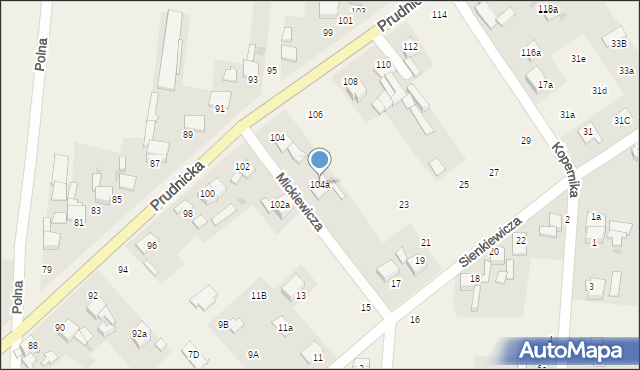 Steblów, Prudnicka, 104a, mapa Steblów