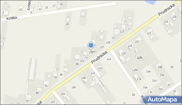 Steblów, Prudnicka, 105, mapa Steblów