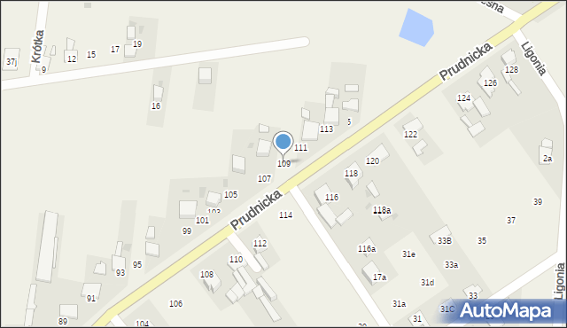 Steblów, Prudnicka, 109, mapa Steblów