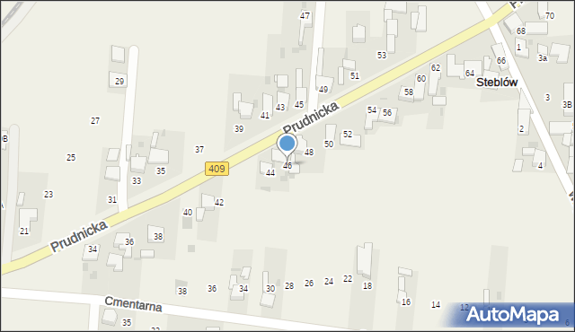 Steblów, Prudnicka, 46, mapa Steblów