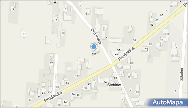 Steblów, Prudnicka, 55a, mapa Steblów