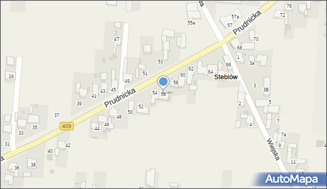 Steblów, Prudnicka, 56, mapa Steblów