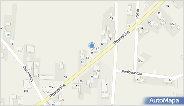 Steblów, Prudnicka, 65, mapa Steblów