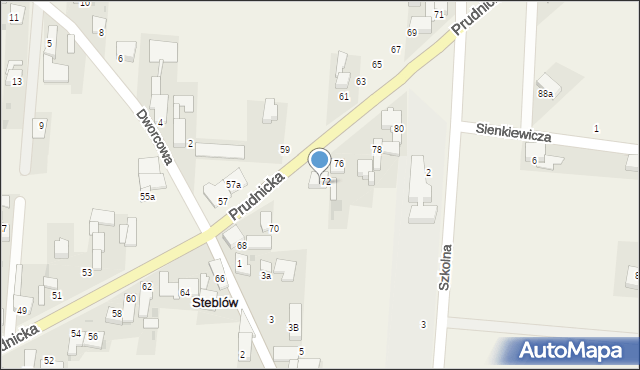 Steblów, Prudnicka, 74, mapa Steblów