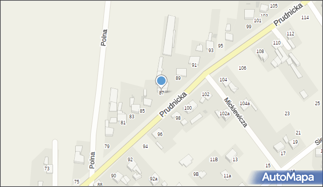 Steblów, Prudnicka, 87, mapa Steblów