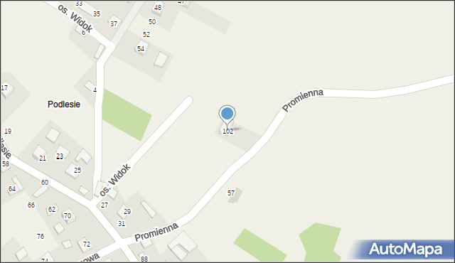 Sterkowiec, Promienna, 102, mapa Sterkowiec