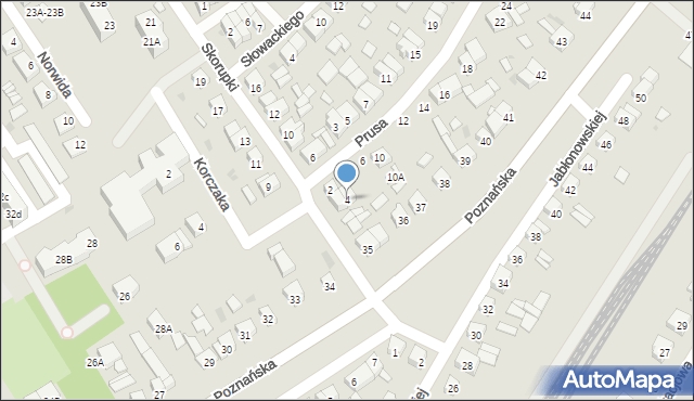 Stęszew, Prusa Bolesława, 4, mapa Stęszew