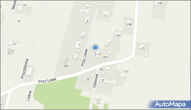 Stobno Siódme, Przy Lesie, 1, mapa Stobno Siódme