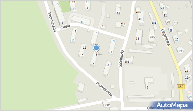 Strzegom, Promenada, 8, mapa Strzegom