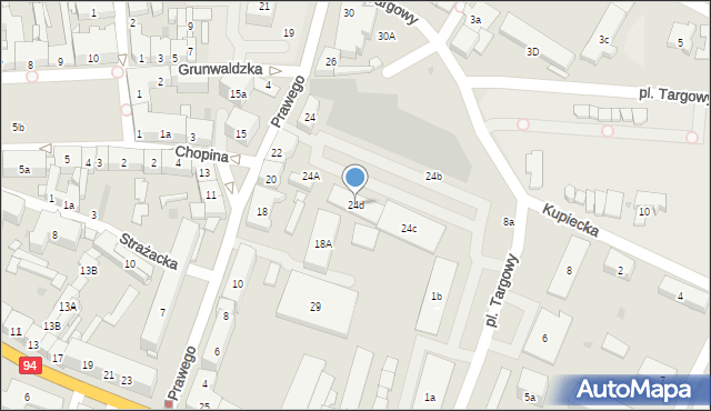 Strzelce Opolskie, Prawego Marka, 24d, mapa Strzelce Opolskie