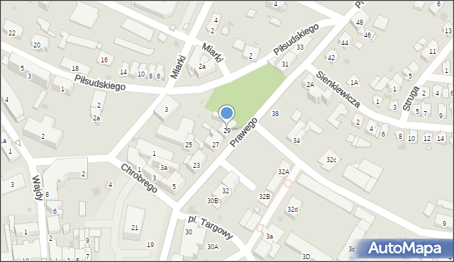 Strzelce Opolskie, Prawego Marka, 29, mapa Strzelce Opolskie