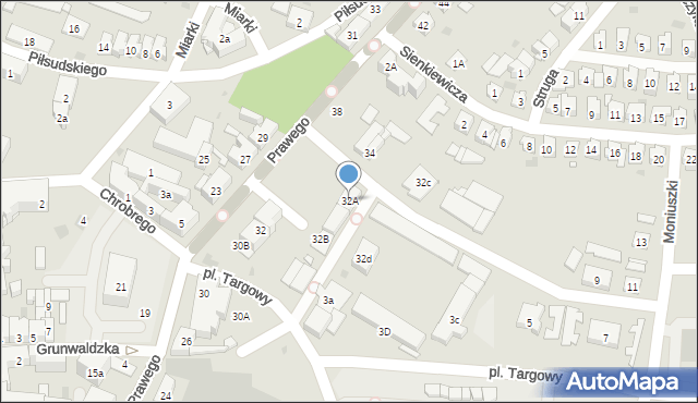 Strzelce Opolskie, Prawego Marka, 32A, mapa Strzelce Opolskie