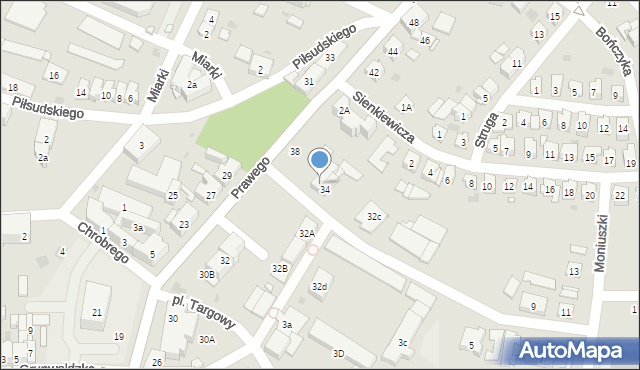 Strzelce Opolskie, Prawego Marka, 36, mapa Strzelce Opolskie