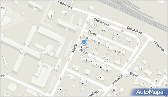 Strzelce Opolskie, Prusa Bolesława, 1a, mapa Strzelce Opolskie