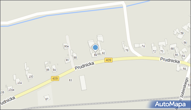 Strzeleczki, Prudnicka, 84, mapa Strzeleczki