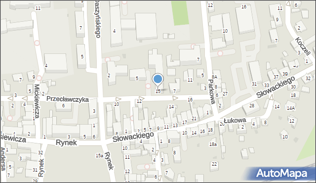 Strzyżów, Przecławczyka, 15, mapa Strzyżów