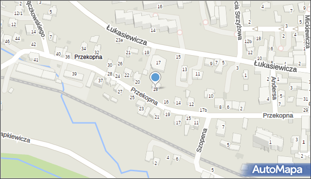Strzyżów, Przekopna, 18, mapa Strzyżów