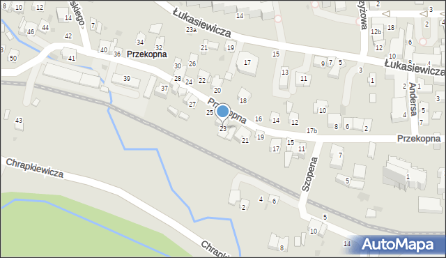 Strzyżów, Przekopna, 23, mapa Strzyżów