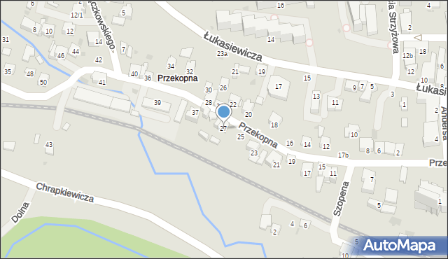 Strzyżów, Przekopna, 27, mapa Strzyżów