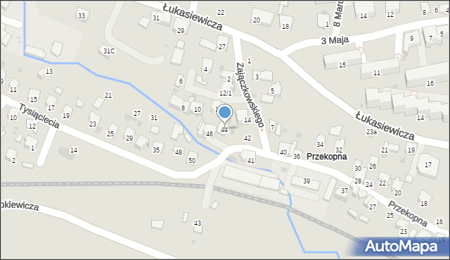 Strzyżów, Przekopna, 44, mapa Strzyżów
